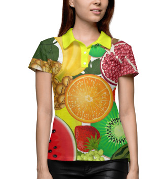 Женское Рубашка поло Фрукты и ягоды