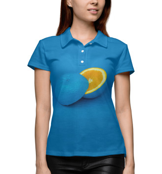 Женское Рубашка поло Синий апельсин