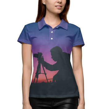 Женское Рубашка поло Фотограф на закате