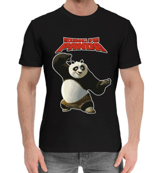 Мужская Хлопковая футболка Кунг-фу Панда