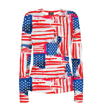 Женский Лонгслив Флаг США Американский стиль
