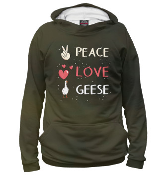 Женское Худи Peace Love Geese