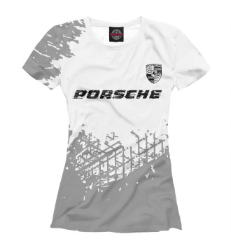 Футболка для девочек Porsche Speed Tires на белом