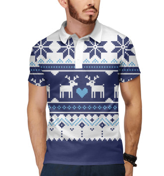 Мужское Рубашка поло Скандинавский свитер с оленями