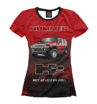 Женская Футболка Hummer H2 Red