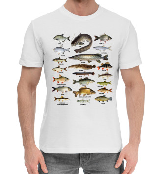 Мужская Хлопковая футболка Рыбалка