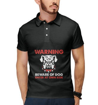 Мужское Рубашка поло Осторожно злая собака!