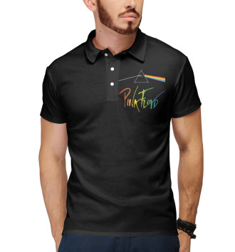 Мужское Рубашка поло Pink Floyd радужный логотип