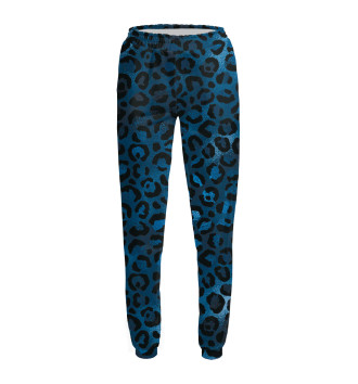 Женские Спортивные штаны Синяя леопардовая текстура