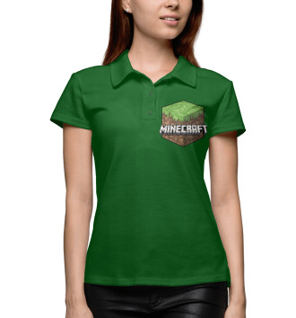 Женское Рубашка поло Minecraft Grass
