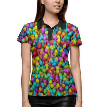 Женское Рубашка поло Разноцветные поганки