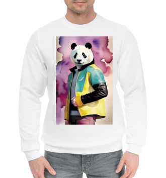 Мужской Хлопковый свитшот Чувак-панда в модной куртке