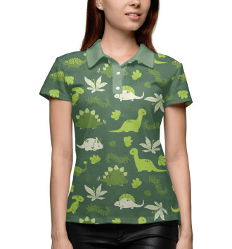 Женское Рубашка поло Динозавры