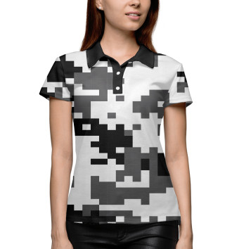 Женское Рубашка поло Пиксельный камуфляж