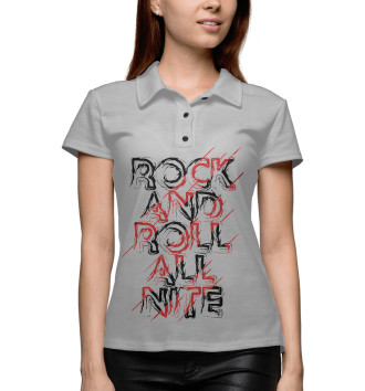 Женское Рубашка поло Rock And Roll all nite