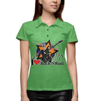 Женское Рубашка поло I love Rock-n-nRoll
