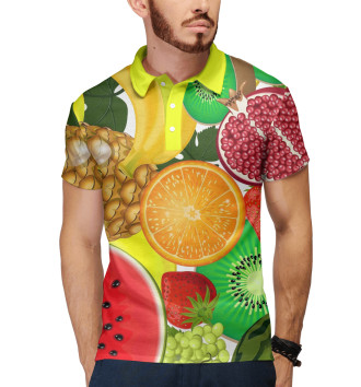 Мужское Рубашка поло Фрукты и ягоды