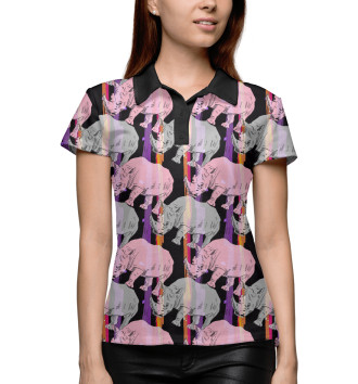 Женское Рубашка поло Носороги