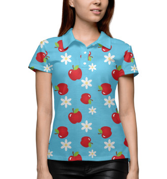 Женское Рубашка поло Яблочки
