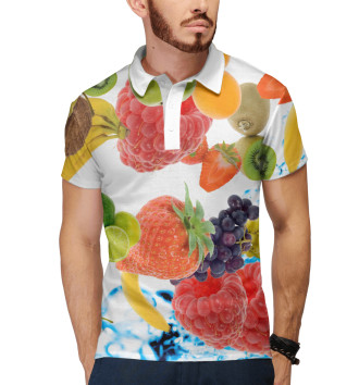 Мужское Рубашка поло Сочные ягоды и фрукты