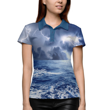Женское Рубашка поло Грозовой шторм