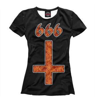 Женская Футболка Перевёрнутый крест 666