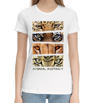 Женская Хлопковая футболка Animal instinct