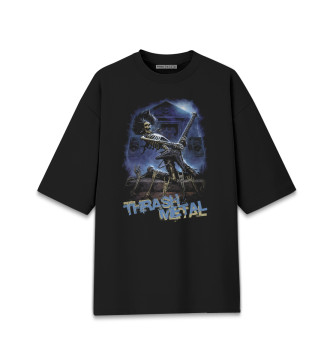 Женская Хлопковая футболка оверсайз Thrash metal