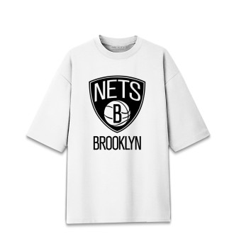 Женская Хлопковая футболка оверсайз Brooklyn Nets