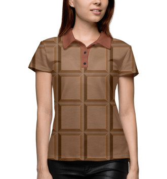 Женское Рубашка поло Плитка шоколада