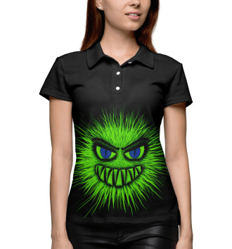 Женское Рубашка поло Зеленый злобный вирус