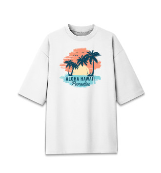 Мужская Хлопковая футболка оверсайз Aloha Hawaii