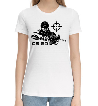 Женская Хлопковая футболка Counter-Strike