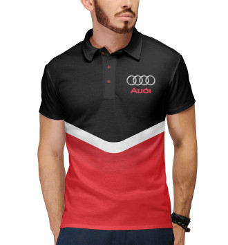 Мужское Рубашка поло Audi Black & Red