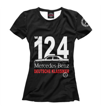 Женская Футболка Mercedes W124 немецкая классика