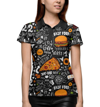 Женское Рубашка поло Fast food