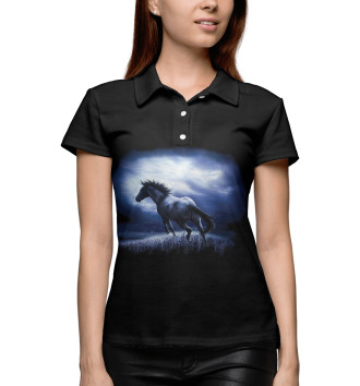 Женское Рубашка поло Ночной конь