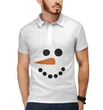 Мужское Рубашка поло Снеговик минимализм