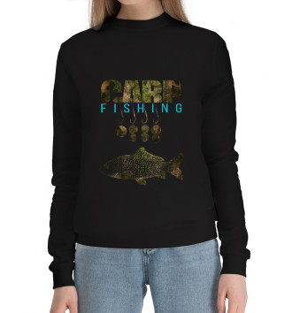 Женский Хлопковый свитшот Carp Fishing