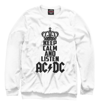 Мужской Толстовка Keep calm and listen AC DC