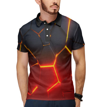 Мужское Рубашка поло 3D ПЛИТЫ (лава)