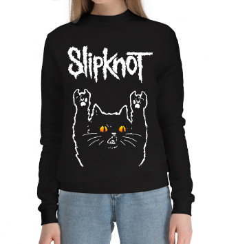 Женский Хлопковый свитшот Slipknot Rock Cat