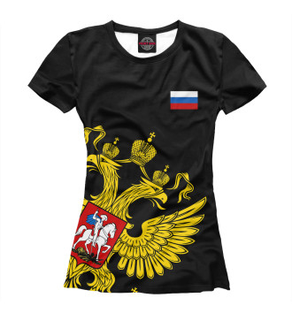 Женская Футболка Россия Флаг и Герб