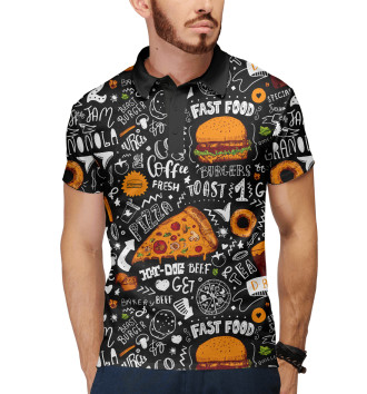 Мужское Рубашка поло Fast food
