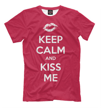Мужская Футболка Keep calm and kiss me
