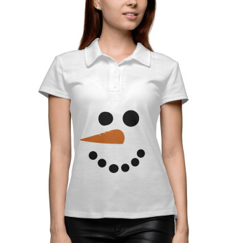 Женское Рубашка поло Снеговик минимализм