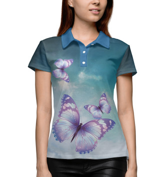 Женское Рубашка поло Зимняя бабочка
