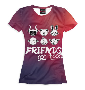 Футболка для девочек Friends Not Food