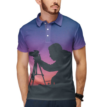 Мужское Рубашка поло Фотограф на закате