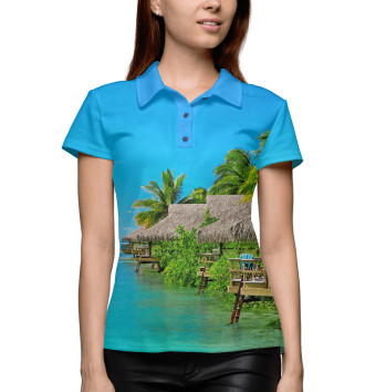 Женское Рубашка поло Бунгало на берегу